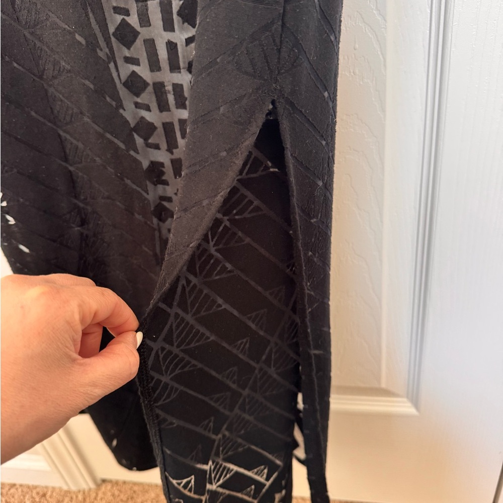 Mossimo Black With Tan Slip, slits on both sides Geometric Details Dress - Picture 4 of 6